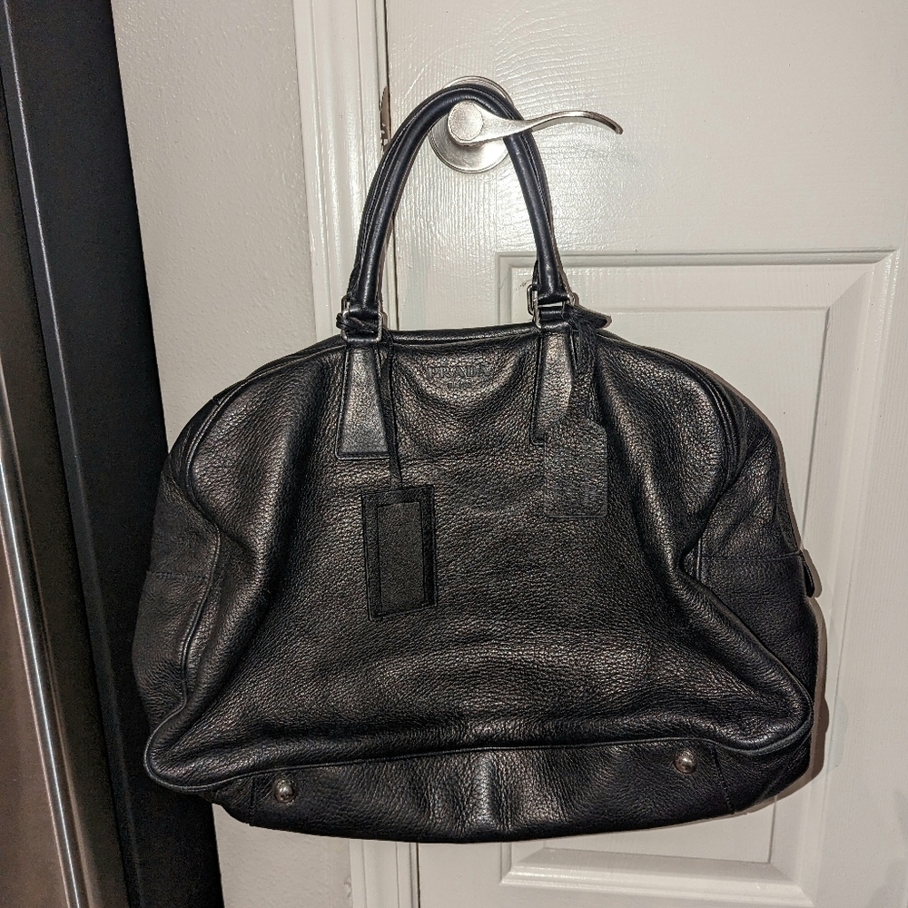 Prada | Black Leather Weekender Bag - Picture 11 of 11
